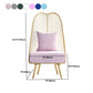 Glam Style Armless Gold Metal Chair with Parsons Chair Pillow