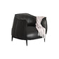 Contemporary 33.46"Wide Faux Leather Fixed Back Sponge Arm Chair