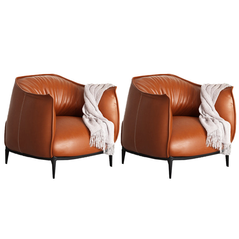 Contemporary 33.46"Wide Faux Leather Fixed Back Sponge Arm Chair