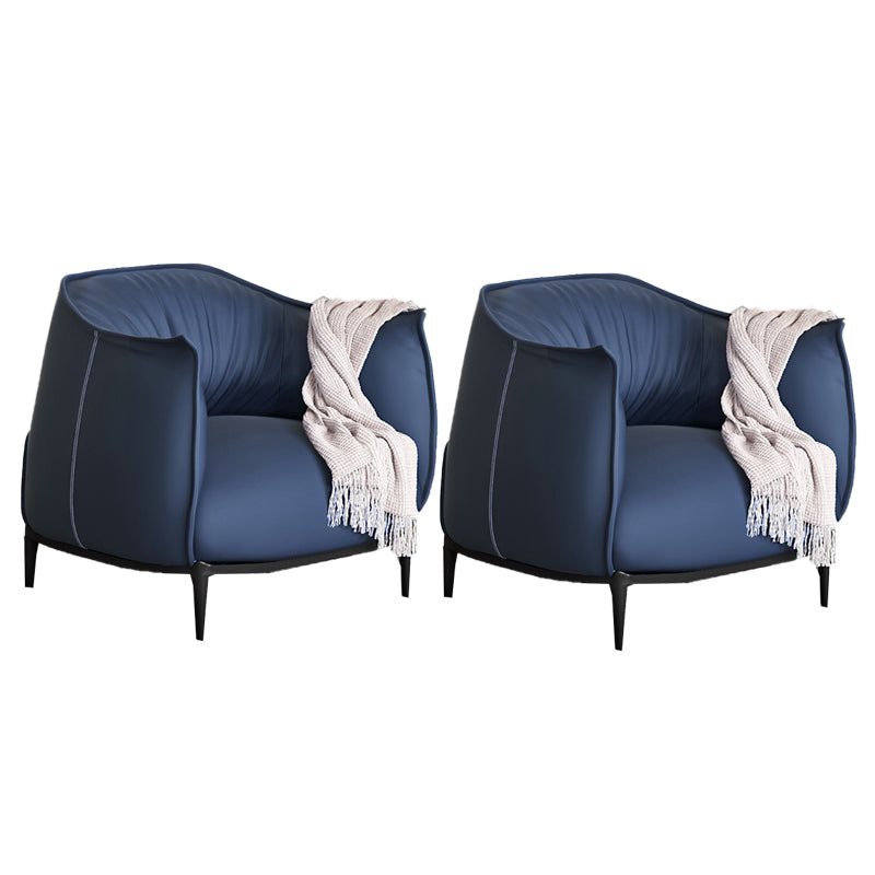 Contemporary 33.46"Wide Faux Leather Fixed Back Sponge Arm Chair