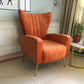 Scandinavian 30"Wide Sewn Pillow Back Square Arm Wingback Chair Orange 1 Piece Clearhalo 'Accent Chairs' 'accent_chairs' 'Chairs & Seating' 'furn' 'furn_accent_chairs' 'Furniture' 'Living Room Furniture' 5702462