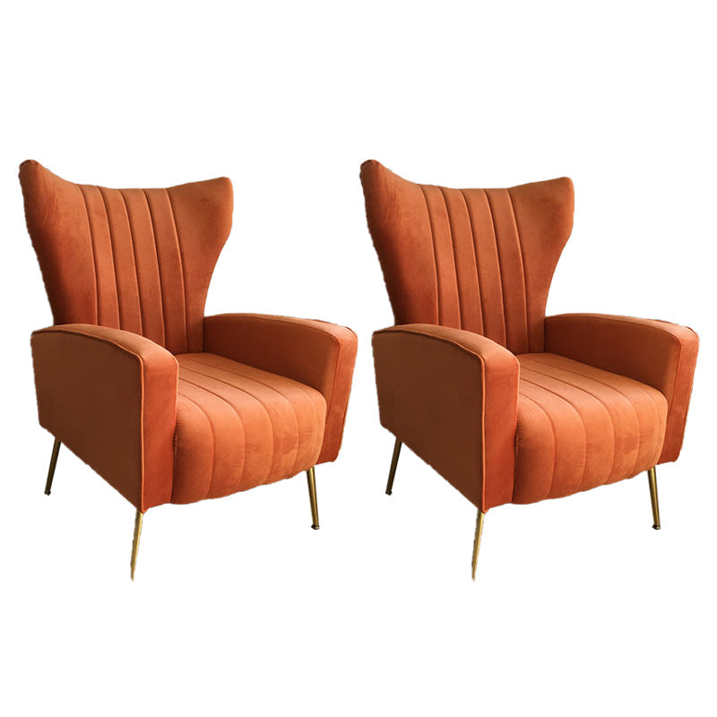 Scandinavian 30"Wide Sewn Pillow Back Square Arm Wingback Chair Orange 2 Piece Set Clearhalo 'Accent Chairs' 'accent_chairs' 'Chairs & Seating' 'furn' 'furn_accent_chairs' 'Furniture' 'Living Room Furniture' 5702464