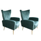 Scandinavian 30"Wide Sewn Pillow Back Square Arm Wingback Chair Peacock Blue 2 Piece Set Clearhalo 'Accent Chairs' 'accent_chairs' 'Chairs & Seating' 'furn' 'furn_accent_chairs' 'Furniture' 'Living Room Furniture' 5702468