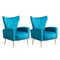Scandinavian 30"Wide Sewn Pillow Back Square Arm Wingback Chair Lake Blue 2 Piece Set Clearhalo 'Accent Chairs' 'accent_chairs' 'Chairs & Seating' 'furn' 'furn_accent_chairs' 'Furniture' 'Living Room Furniture' 5702472