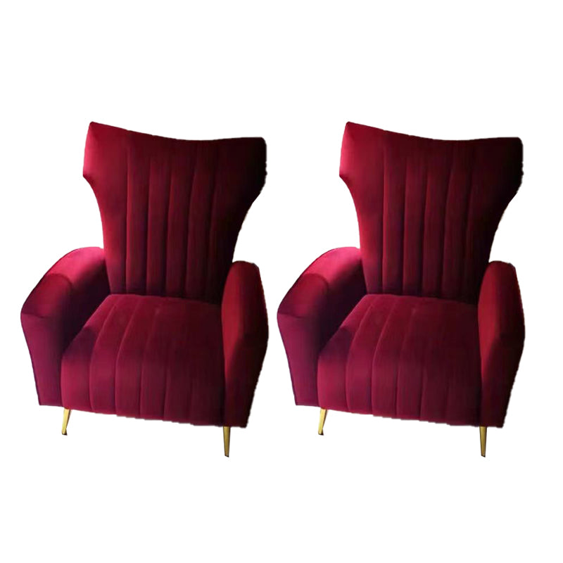 Scandinavian 30"Wide Sewn Pillow Back Square Arm Wingback Chair Burgundy 2 Piece Set Clearhalo 'Accent Chairs' 'accent_chairs' 'Chairs & Seating' 'furn' 'furn_accent_chairs' 'Furniture' 'Living Room Furniture' 5702475