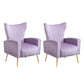 Scandinavian 30"Wide Sewn Pillow Back Square Arm Wingback Chair Purple 2 Piece Set Clearhalo 'Accent Chairs' 'accent_chairs' 'Chairs & Seating' 'furn' 'furn_accent_chairs' 'Furniture' 'Living Room Furniture' 5702476