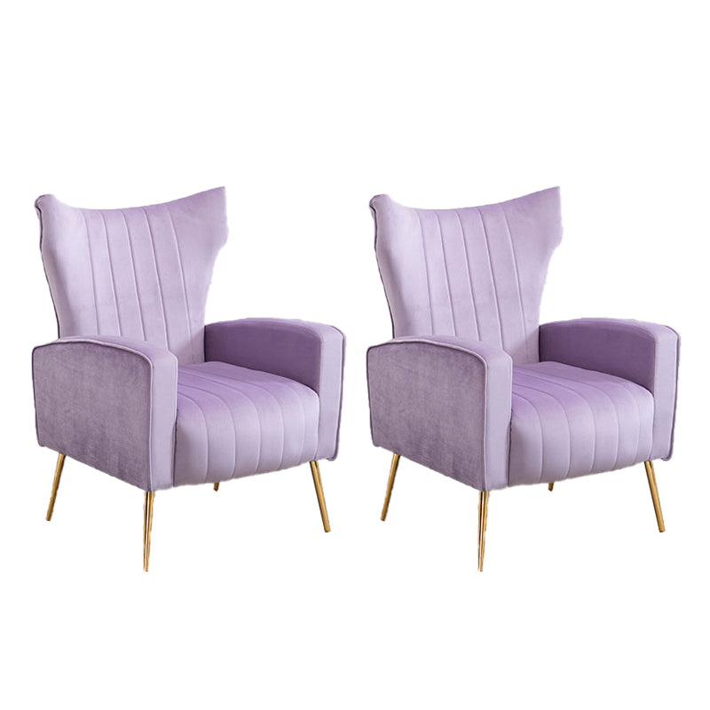 Scandinavian 30"Wide Sewn Pillow Back Square Arm Wingback Chair Purple 2 Piece Set Clearhalo 'Accent Chairs' 'accent_chairs' 'Chairs & Seating' 'furn' 'furn_accent_chairs' 'Furniture' 'Living Room Furniture' 5702476