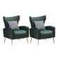 Scandinavian 30"Wide Sewn Pillow Back Square Arm Wingback Chair Blackish Green 2 Piece Set Clearhalo 'Accent Chairs' 'accent_chairs' 'Chairs & Seating' 'furn' 'furn_accent_chairs' 'Furniture' 'Living Room Furniture' 5702478