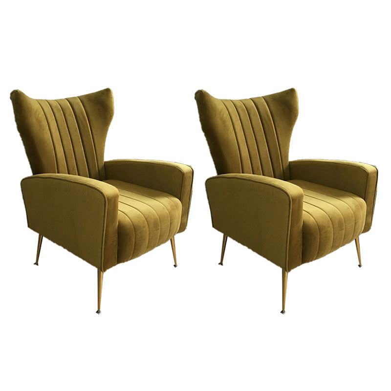 Scandinavian 30"Wide Sewn Pillow Back Square Arm Wingback Chair Ginger 2 Piece Set Clearhalo 'Accent Chairs' 'accent_chairs' 'Chairs & Seating' 'furn' 'furn_accent_chairs' 'Furniture' 'Living Room Furniture' 5702485