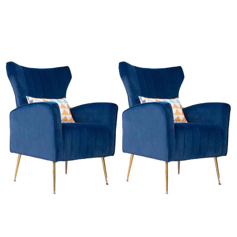 Scandinavian 30"Wide Sewn Pillow Back Square Arm Wingback Chair Dark Blue 2 Piece Set Clearhalo 'Accent Chairs' 'accent_chairs' 'Chairs & Seating' 'furn' 'furn_accent_chairs' 'Furniture' 'Living Room Furniture' 5702487