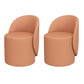 Contemporary 15.7"Wide Accent Chair Fixed Back Armless Sponge Side Chair Orange 2 Piece Set Clearhalo 'Accent Chairs' 'accent_chairs' 'Chairs & Seating' 'furn' 'furn_accent_chairs' 'Furniture' 'Living Room Furniture' 5702507