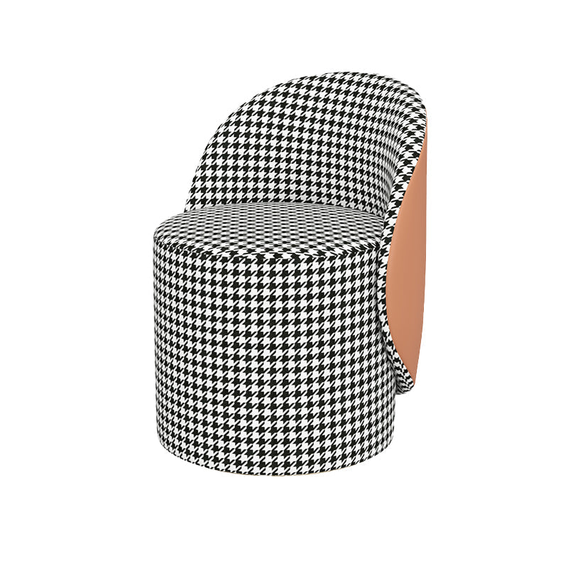 Contemporary 15.7"Wide Accent Chair Fixed Back Armless Sponge Side Chair Orange Houndstooth 1 Piece Clearhalo 'Accent Chairs' 'accent_chairs' 'Chairs & Seating' 'furn' 'furn_accent_chairs' 'Furniture' 'Living Room Furniture' 5702509