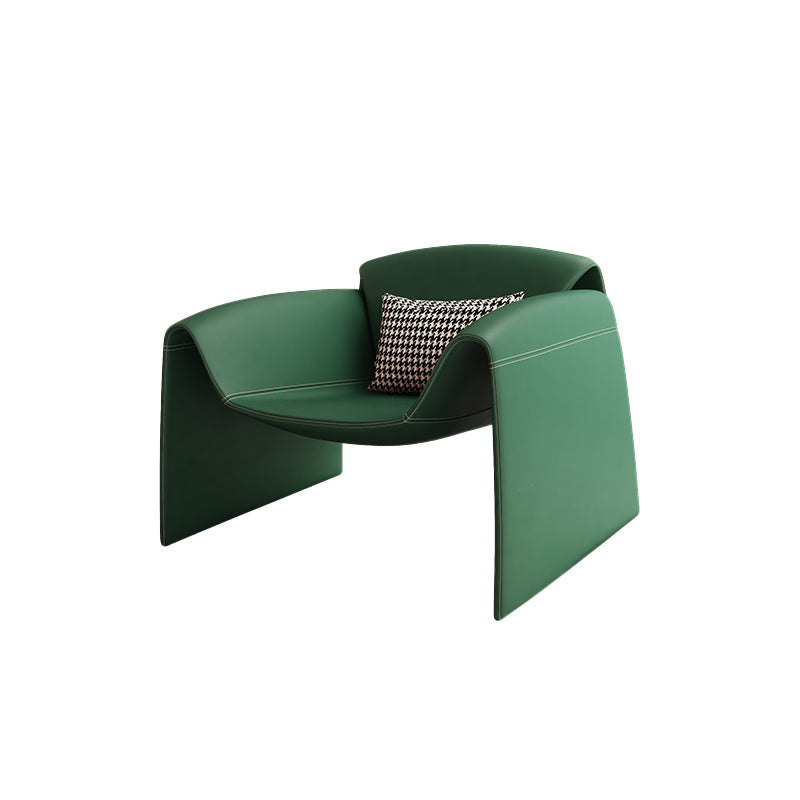 Modern Round Arms Barrel Chair Fixed Back Barrel Accent Chair for Bedroom