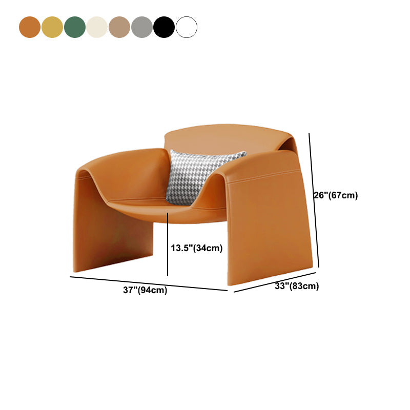 Modern Round Arms Barrel Chair Fixed Back Barrel Accent Chair for Bedroom