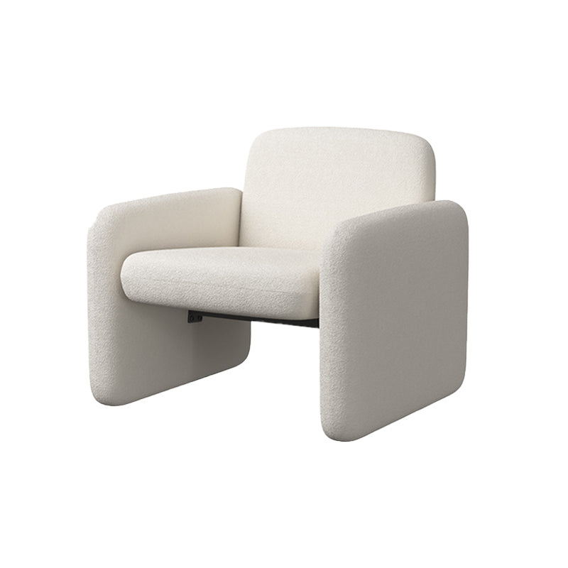 Nordic Style Cloth Handrails Fixed Backrest Square Armrest Sledge Base Arm Chair White 1 Piece Clearhalo 'Accent Chairs' 'accent_chairs' 'Chairs & Seating' 'furn' 'furn_accent_chairs' 'Furniture' 'Living Room Furniture' 5702578