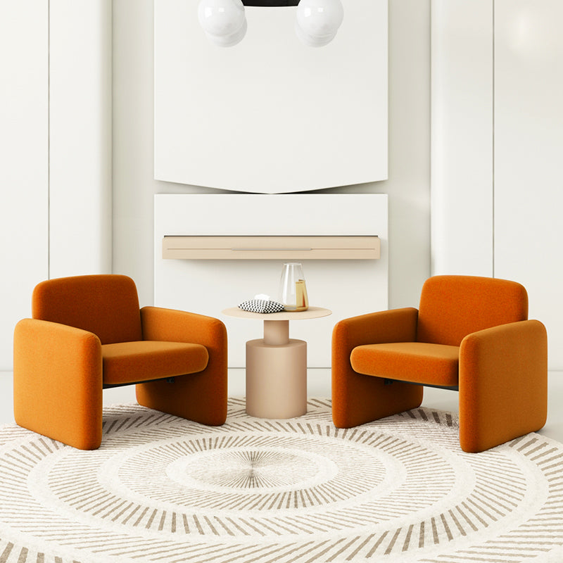 Nordic Style Cloth Handrails Fixed Backrest Square Armrest Sledge Base Arm Chair Clearhalo 'Accent Chairs' 'accent_chairs' 'Chairs & Seating' 'furn' 'furn_accent_chairs' 'Furniture' 'Living Room Furniture' 5702580