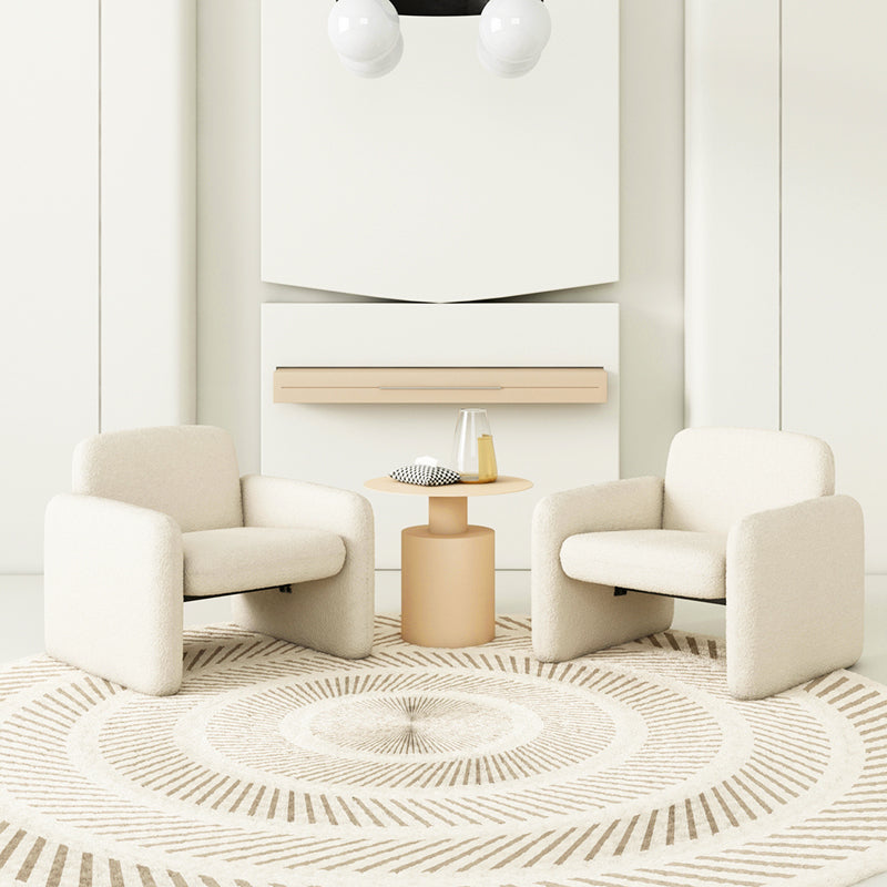 Nordic Style Cloth Handrails Fixed Backrest Square Armrest Sledge Base Arm Chair Clearhalo 'Accent Chairs' 'accent_chairs' 'Chairs & Seating' 'furn' 'furn_accent_chairs' 'Furniture' 'Living Room Furniture' 5702582