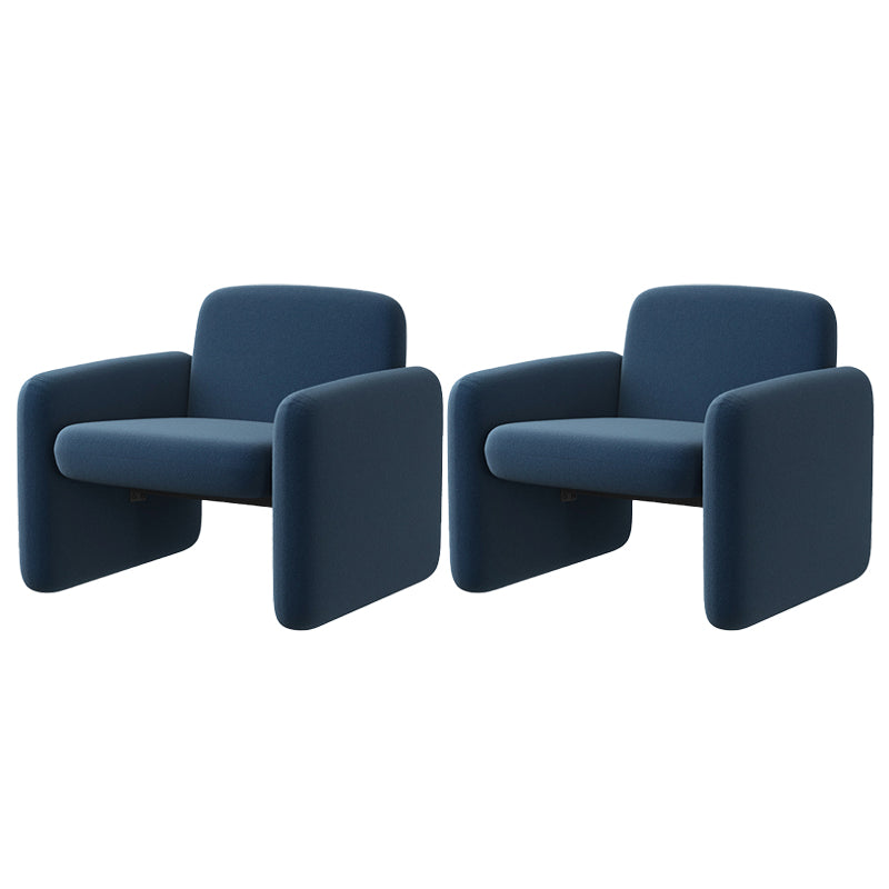 Nordic Style Cloth Handrails Fixed Backrest Square Armrest Sledge Base Arm Chair Blue 2 Piece Set Clearhalo 'Accent Chairs' 'accent_chairs' 'Chairs & Seating' 'furn' 'furn_accent_chairs' 'Furniture' 'Living Room Furniture' 5702583