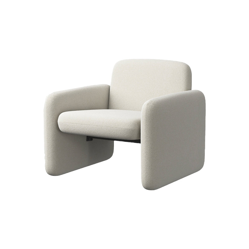 Nordic Style Cloth Handrails Fixed Backrest Square Armrest Sledge Base Arm Chair Off-White 1 Piece Clearhalo 'Accent Chairs' 'accent_chairs' 'Chairs & Seating' 'furn' 'furn_accent_chairs' 'Furniture' 'Living Room Furniture' 5702585