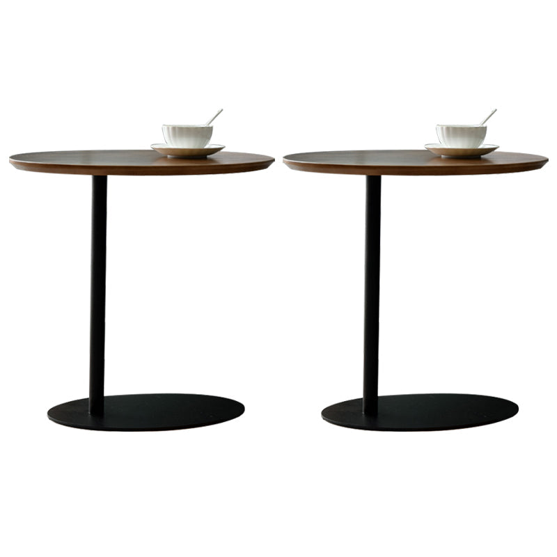 コンテンポラリースタイルのサイドエンドテーブルメタルペデスタルソファサイドアクセントテーブル