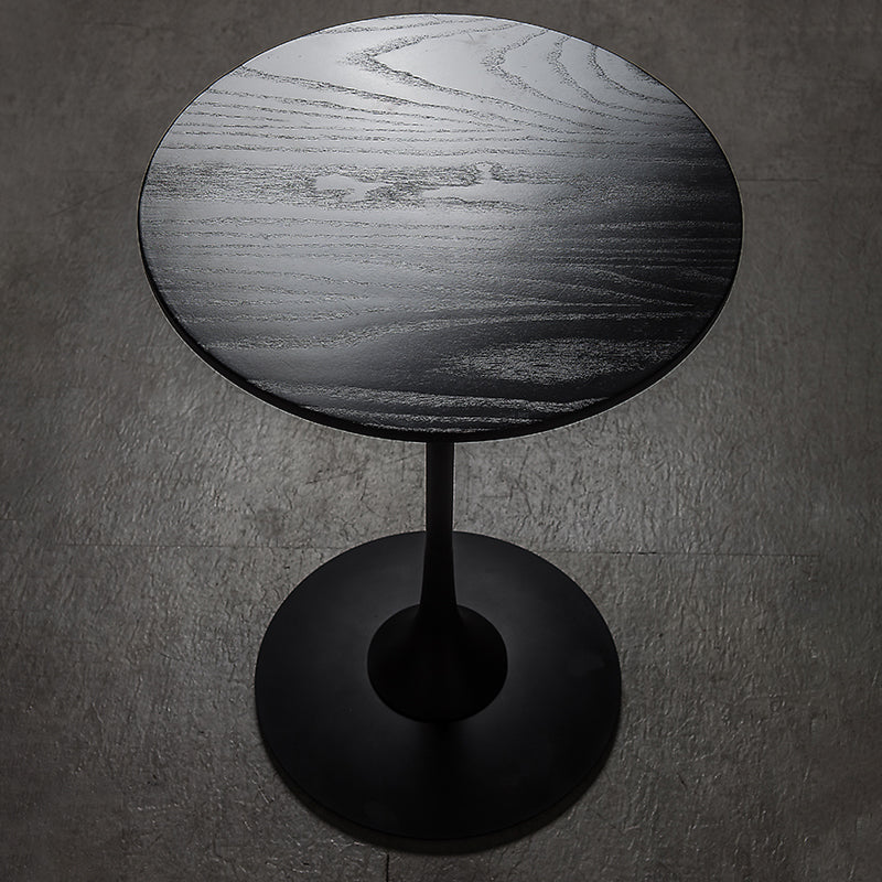 Scandinavian Round Solid Wood Top Side Table Metal Pedestal End Table Clearhalo 'Coffee & Accent Tables' 'End & Side Tables' 'end_side_tables' 'furn' 'furn_end_side_tables' 'Furniture' 'Living Room Furniture' 5702682