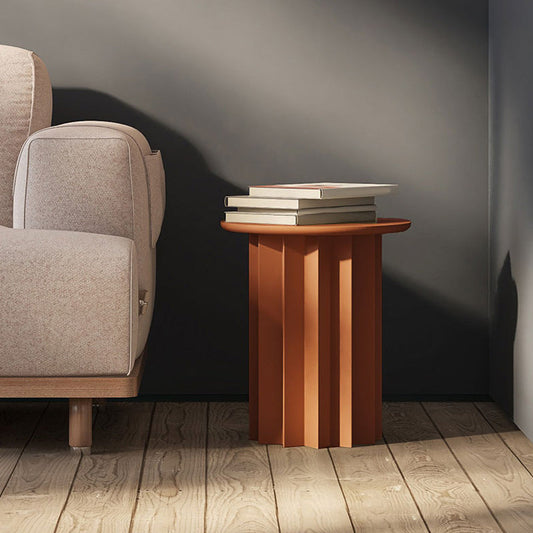 Tavolino in legno in legno massiccio rotondo scandinavo 19,6 "tavolo da piedistallo alto con