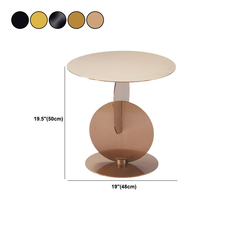 Mesa de metal circular de diseño de pedestal de estilo moderno medieval