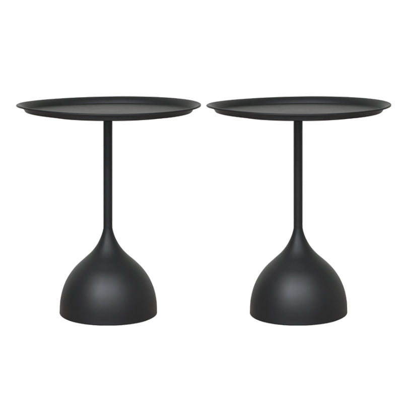 Round Pedestal Base Design Metal Table Medieval Modern Style Side Table 15.7"L x 15.7"W x 23.6"H Black 2 Clearhalo 'Coffee & Accent Tables' 'End & Side Tables' 'end_side_tables' 'furn' 'furn_end_side_tables' 'Furniture' 'Living Room Furniture' 5702779