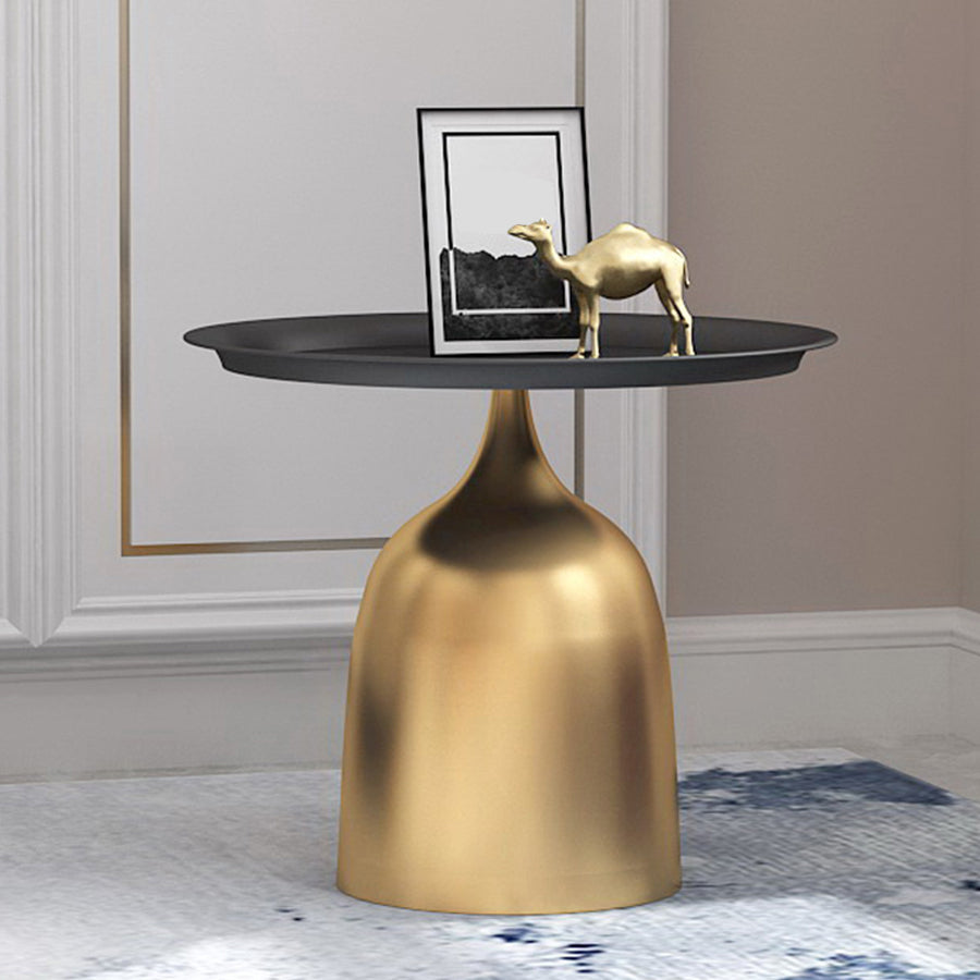 Round Pedestal Base Design Metal Table Medieval Modern Style Side Table Clearhalo 'Coffee & Accent Tables' 'End & Side Tables' 'end_side_tables' 'furn' 'furn_end_side_tables' 'Furniture' 'Living Room Furniture' 5702791