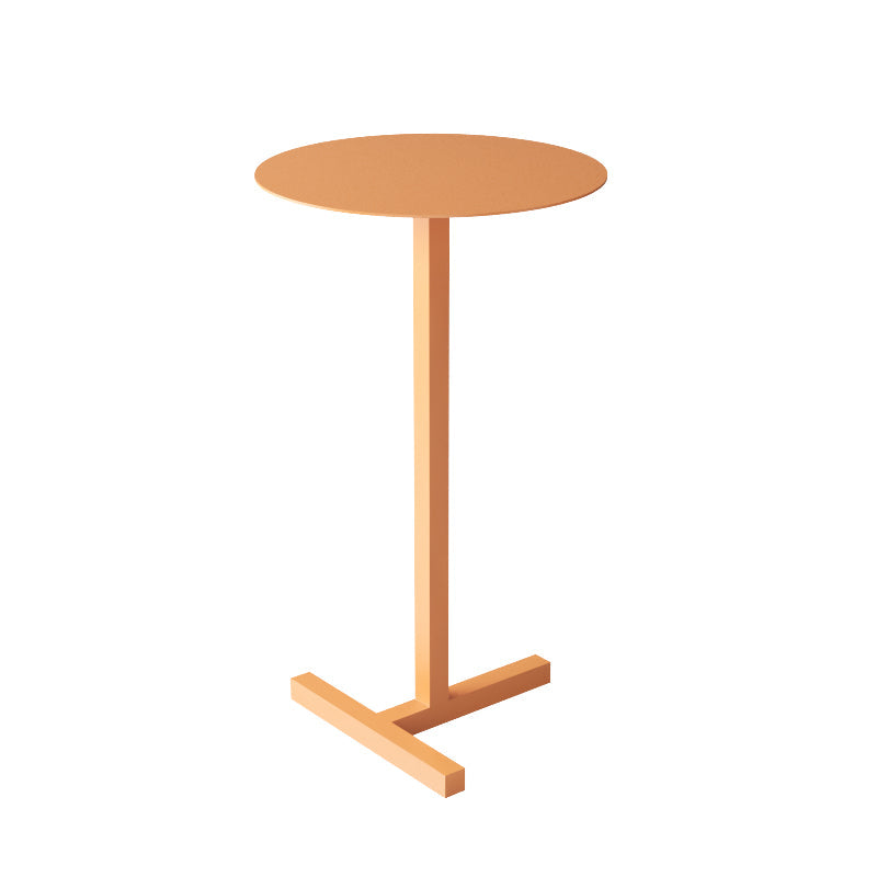 Round Abstract Base Design Metal Side Table Medieval Modern Style