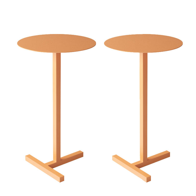 Round Abstract Base Design Metal Side Table Medieval Modern Style