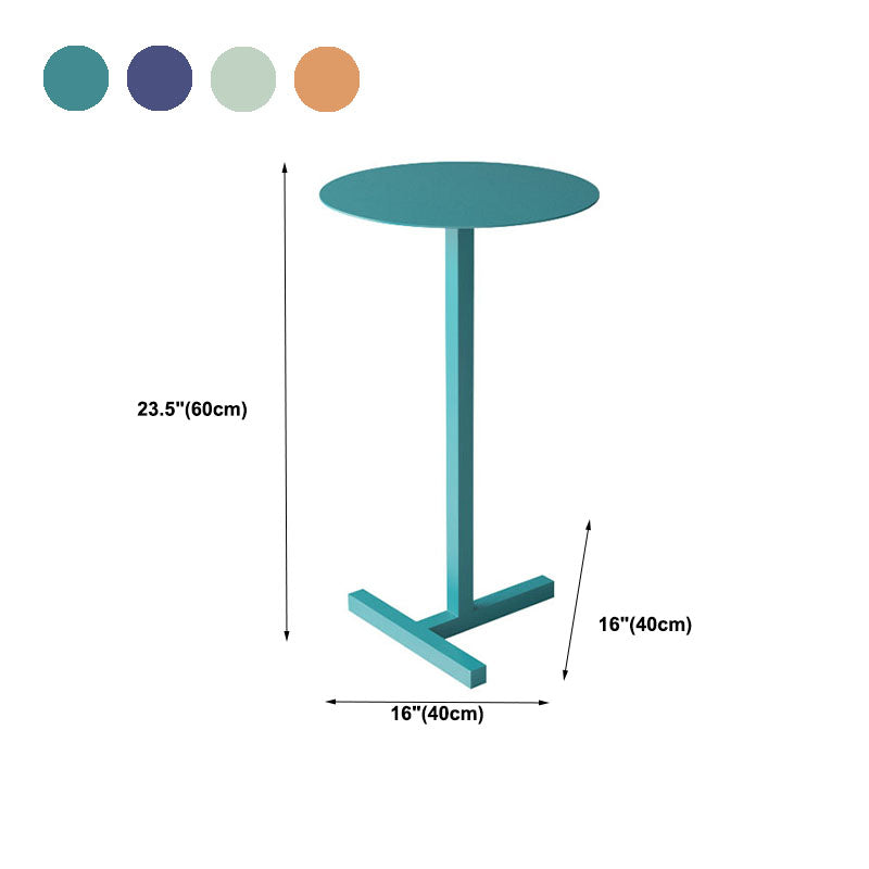 Round Abstract Base Design Metal Side Table Medieval Modern Style