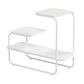 Square Sleigh Base Design Metal Table Medieval Modern Style with Storage Rack Side Table White 1 2 Clearhalo 'Coffee & Accent Tables' 'End & Side Tables' 'end_side_tables' 'furn' 'furn_end_side_tables' 'Furniture' 'Living Room Furniture' 5703022