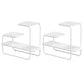 Square Sleigh Base Design Metal Table Medieval Modern Style with Storage Rack Side Table White 2 2 Clearhalo 'Coffee & Accent Tables' 'End & Side Tables' 'end_side_tables' 'furn' 'furn_end_side_tables' 'Furniture' 'Living Room Furniture' 5703034