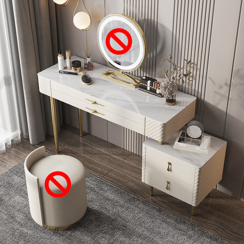 Schiefer -Top -Make -up -Waschtisch mit Schublade, Glamholz -Schminktisch