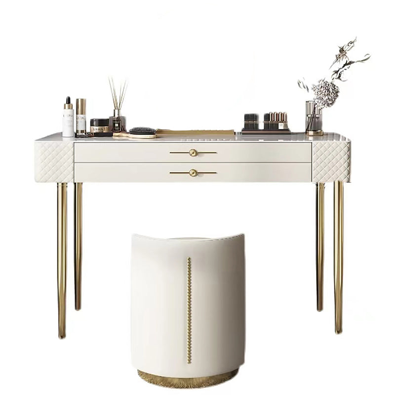 Schiefer -Top -Make -up -Waschtisch mit Schublade, Glamholz -Schminktisch