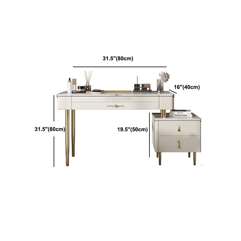 Schiefer -Top -Make -up -Waschtisch mit Schublade, Glamholz -Schminktisch