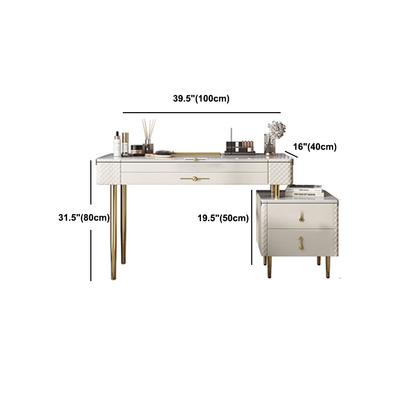 Schiefer -Top -Make -up -Waschtisch mit Schublade, Glamholz -Schminktisch