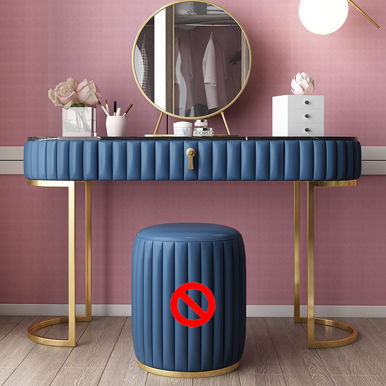 Glam Slate Top Make -up Waschtisch Set Blau 1 Schubladen Eitelkeitsveredelungstisch