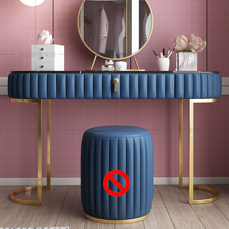 Glam Slate Top Make -up Waschtisch Set Blau 1 Schubladen Eitelkeitsveredelungstisch