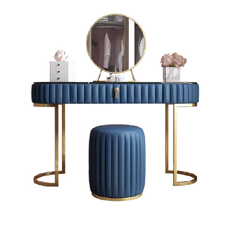 Glam Slate Top Make -up Waschtisch Set Blau 1 Schubladen Eitelkeitsveredelungstisch