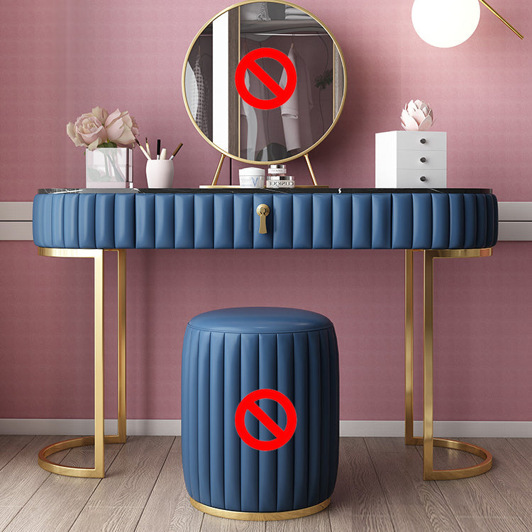 Glam Slate Top Make -up Waschtisch Set Blau 1 Schubladen Eitelkeitsveredelungstisch