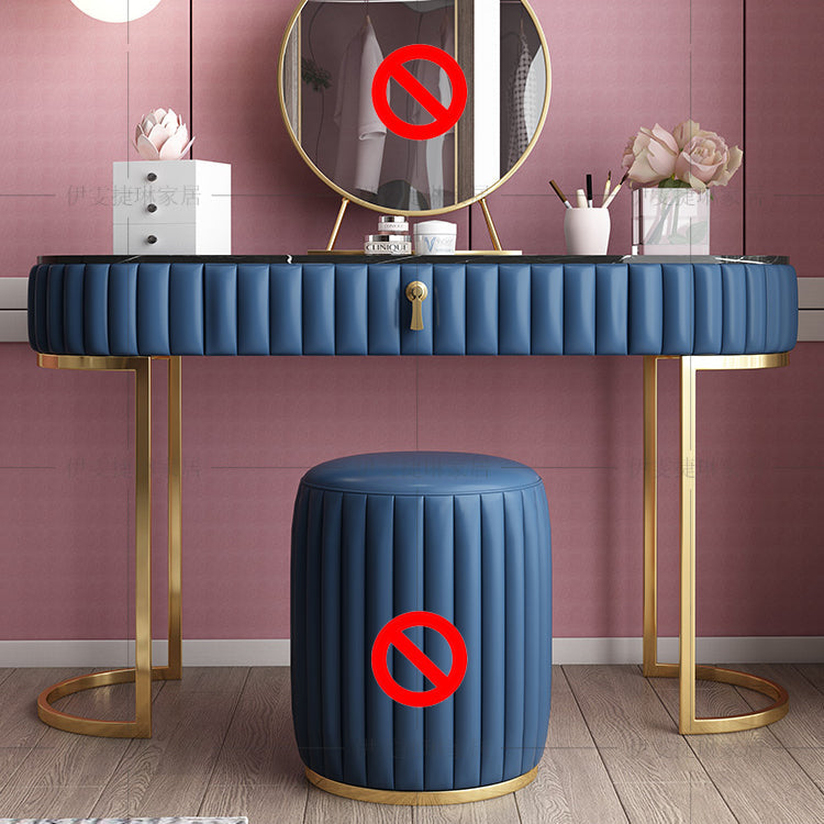 Glam Slate Top Make -up Waschtisch Set Blau 1 Schubladen Eitelkeitsveredelungstisch