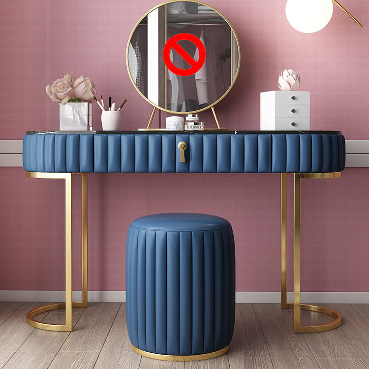 Glam Slate Top Make -up Waschtisch Set Blau 1 Schubladen Eitelkeitsveredelungstisch