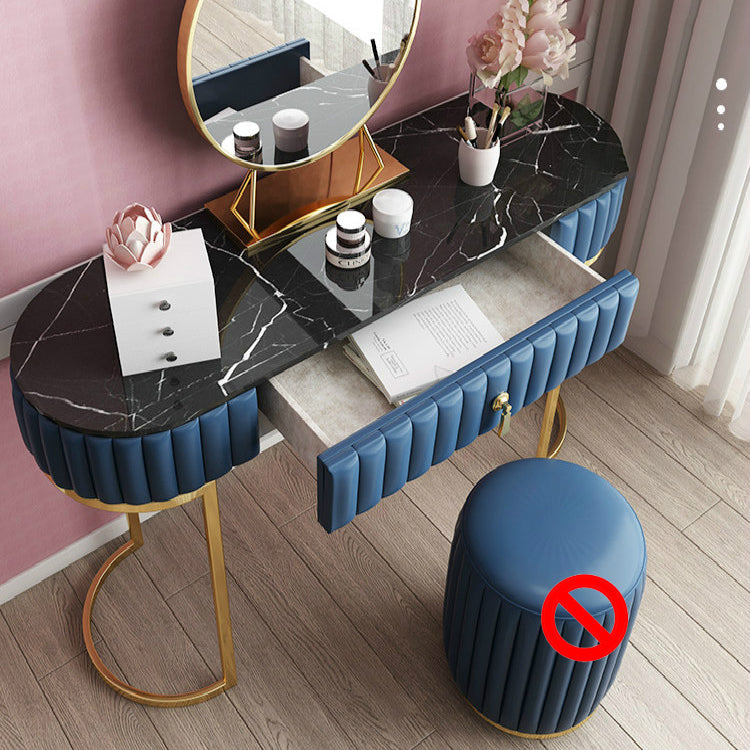 Glam Slate Top Make -up Waschtisch Set Blau 1 Schubladen Eitelkeitsveredelungstisch