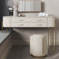 Glam Beige Makeup Dressing Table Stool Set Slate Top Vanity Tables