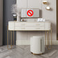 Glam Beige Makeup Dressing Table Stool Set Slate Top Vanity Tables