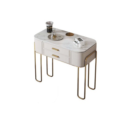 Glam Beige Makeup Dressing Table Stool Set Slate Top Vanity Tables