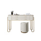 Glam Beige Makeup Dressing Table Stool Set Slate Top Vanity Tables
