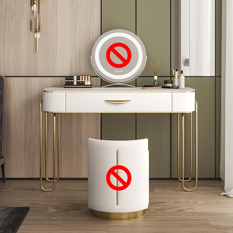 Schiefer -Top -Waschtisch -Schminktisch Set Glam Holz Make -up Eitelkeits -Set